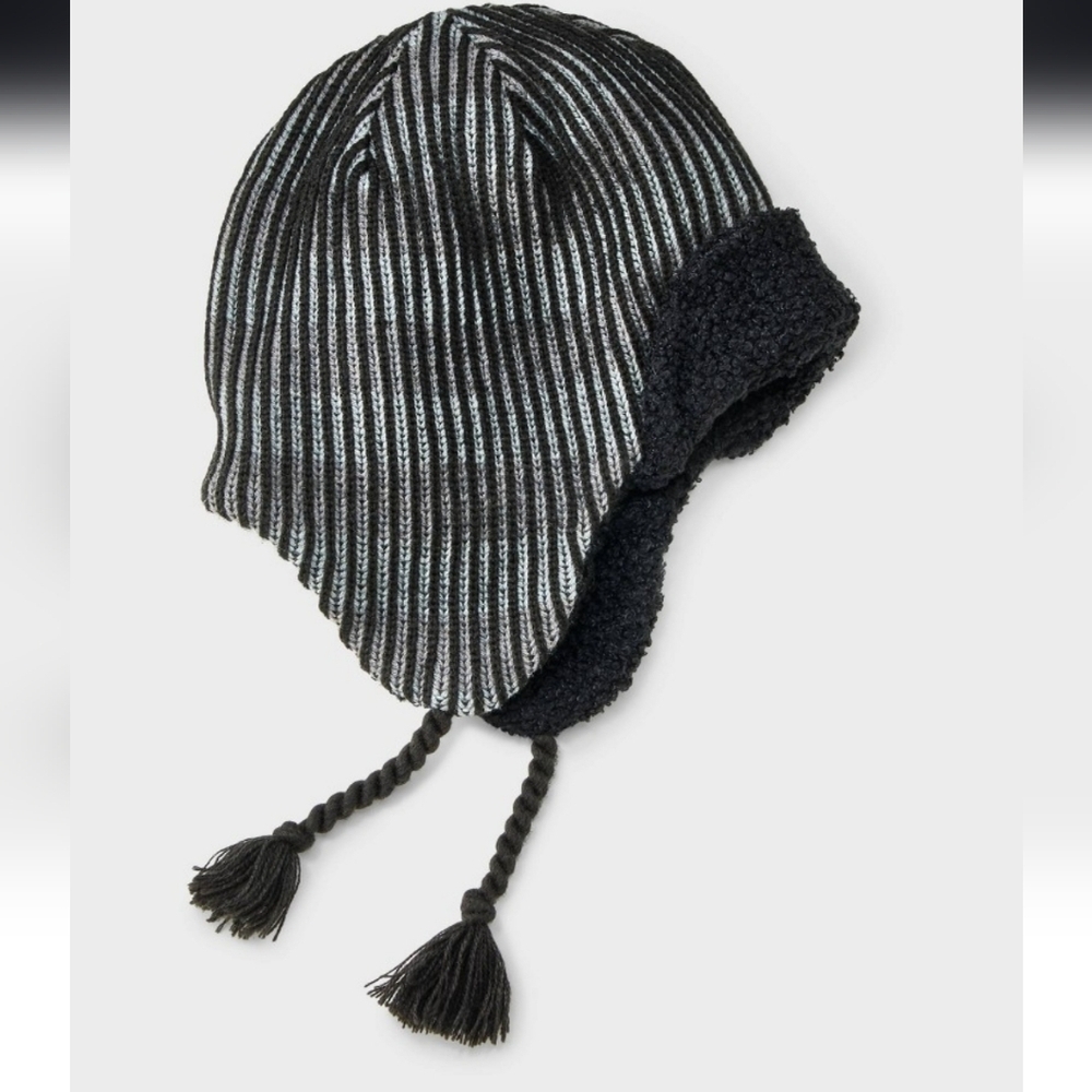 Boys' Beanie Hat - All In Motion Black/Gray One Size Fits Most